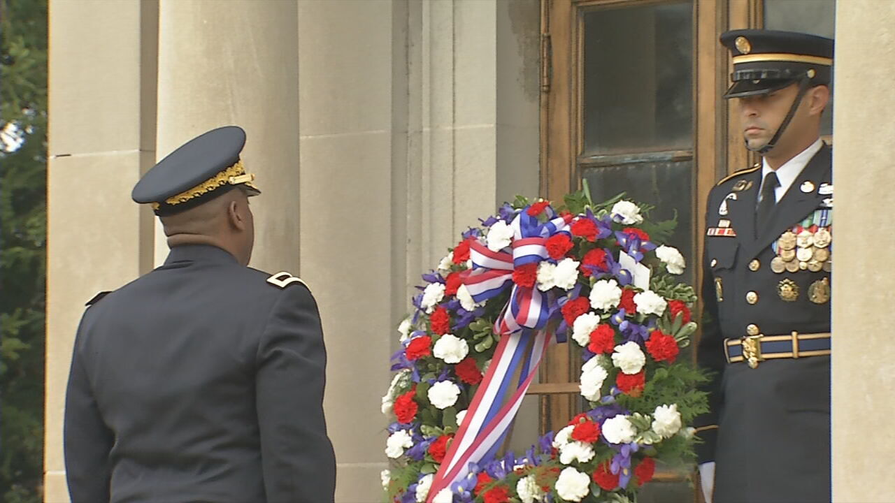 WREATH LAYING AT ZACHARY TAYLOR